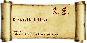 Klucsik Edina névjegykártya